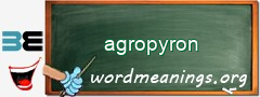 WordMeaning blackboard for agropyron